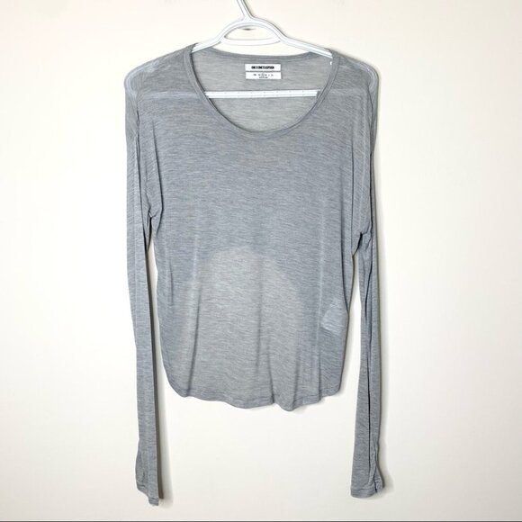 Revolve One Teaspoon Cropped Top long sleeve Casual Basic Neutral Gray Size S - Picture 2 of 13